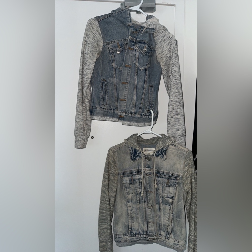 Set of 2 denim Jean jacket with sweater